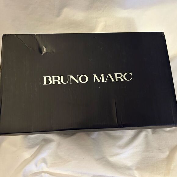 NWT Bruno Marc Men's Loafers M Giorgio Black Square Bicycle Toe Shoes Size 8 - Picture 10 of 11